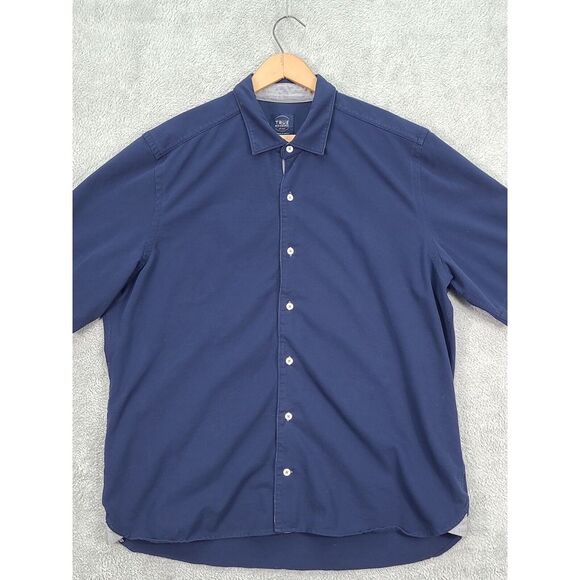 True‎ Measure Of A Man Mens Button Down Shirt Sz XL Blue  Short Sleeve - Picture 1 of 8